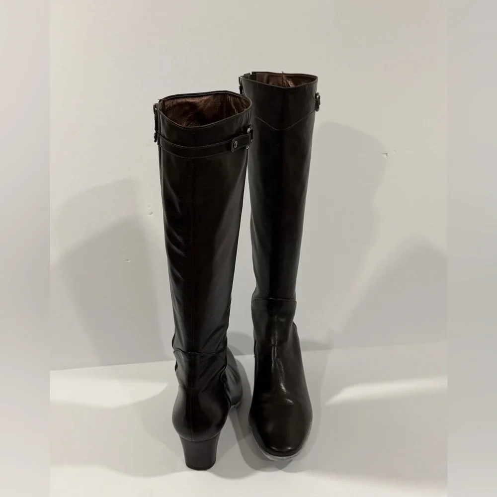 Cole Haan dark brown espresso Leather Knee-High Boots Women’s 7 B Made in Brazil